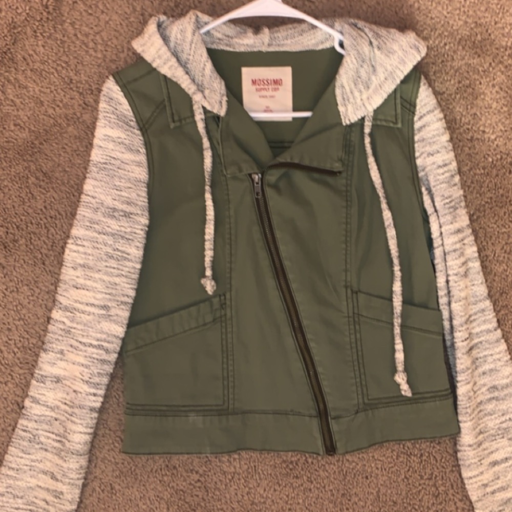 Hooded Multi-Textured Jacket